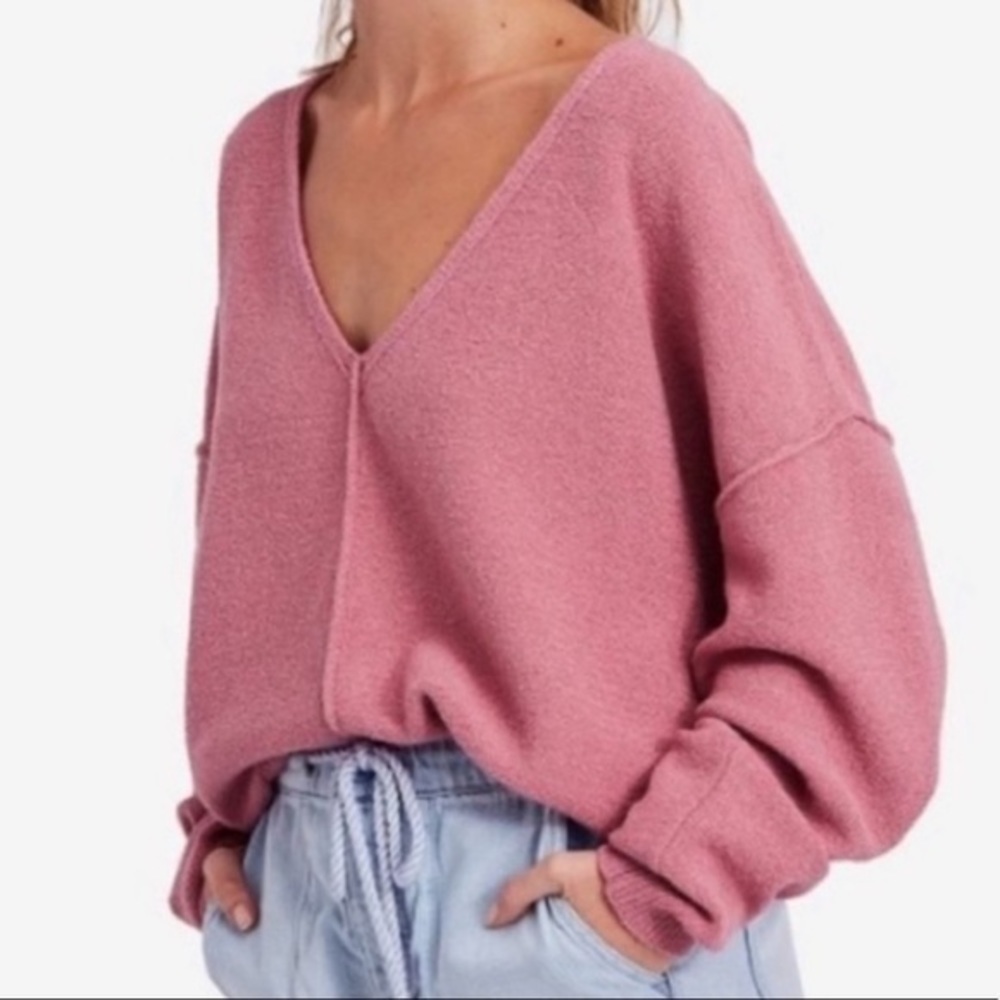 Free People | Take Me Places | Deep V Neck | Exposed seams | Sweater | M | A9